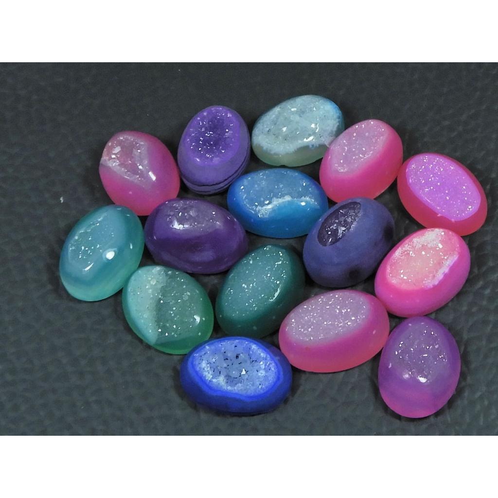 10X13MM Natural Window Druzy Agate Oval Cabochon Loose Gemstone 15 Pcs Lot C-3699