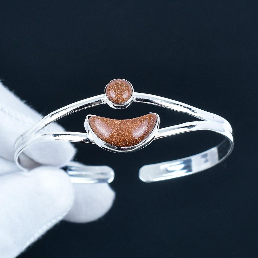 Red Sunstone Gemstone Handmade Cuff Bangle 925 Sterling Silver Cuff Bangle, Red Sunstone Bracelet For Wife, Unisex Bangle, Valentine's Day Gift