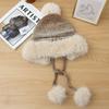 Ear Protection Knitted Thermal Hat Women's Autumn and Winter Piled Thickened Hairball Wool Colorful Hat