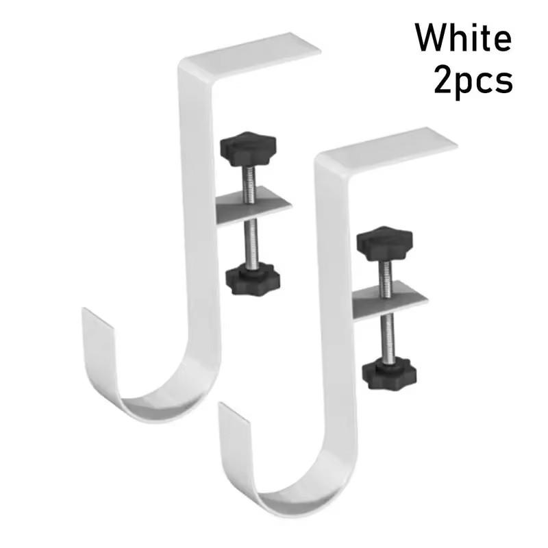 

1 шт. регулируемый крючок для края стола без перфорации, крючок для подвешивания сумки на край рабочего стола, крючок для подвешивания рюкзака для школьников White 2pcs