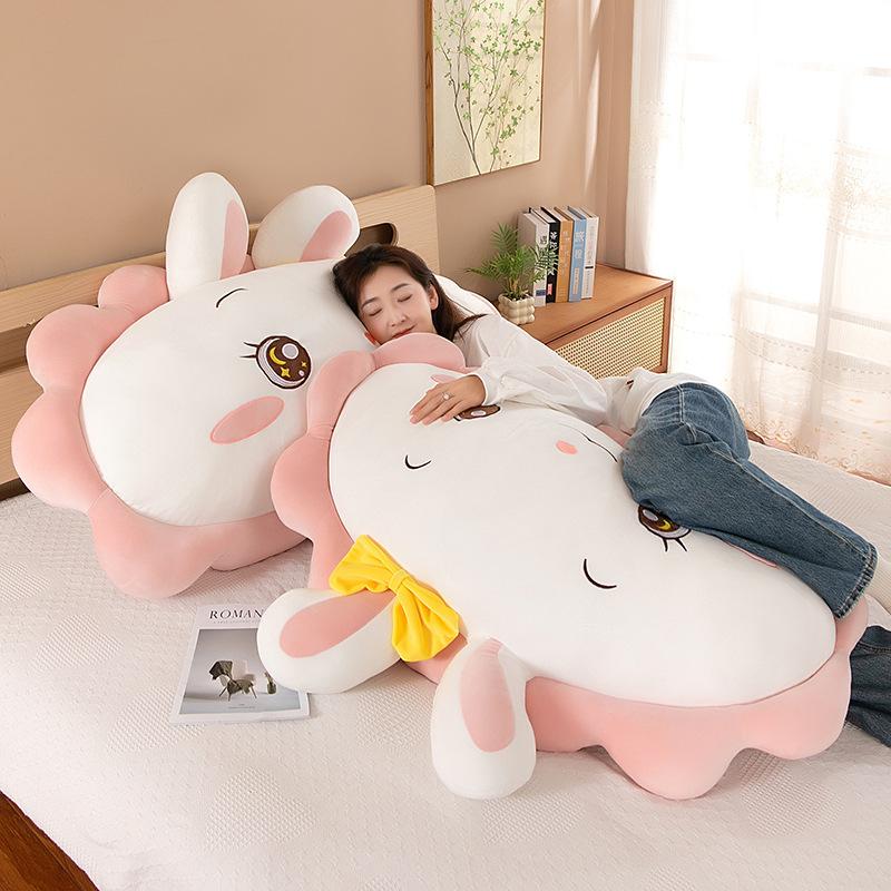Flowers Rabbit Plush Doll Cartoon Cushion Girl Sleeping Pillow with Legs