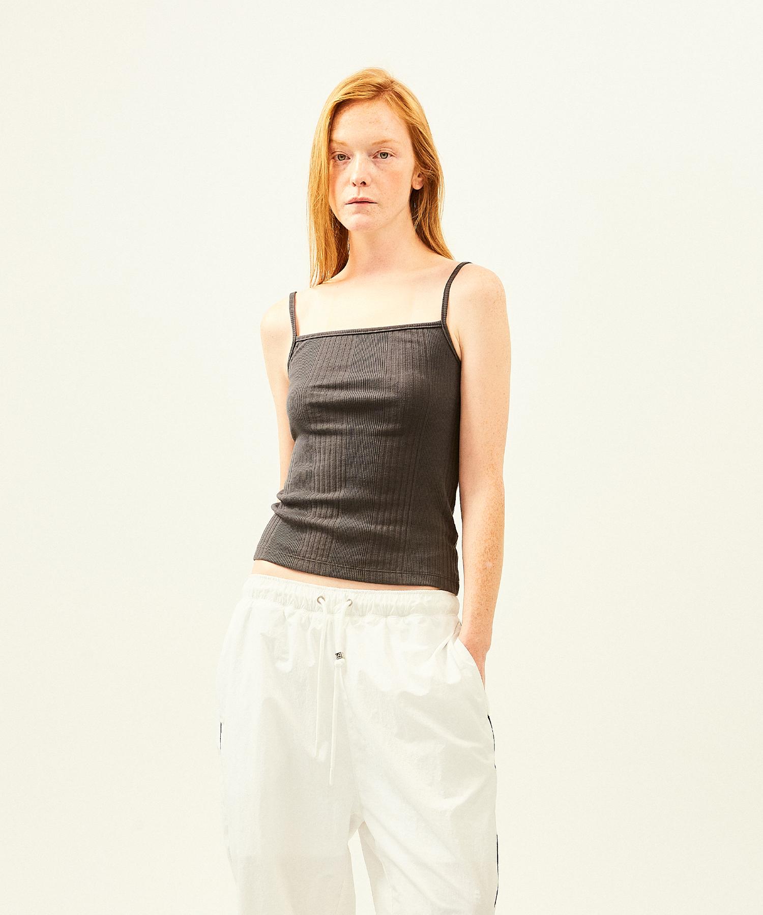 Label Archive Ella Rib Camisole Coal Charcoal/One Size