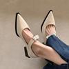 Fashion Women Pointed Toe Heeled Shoes Elegant Summer New Sandals 2025 Designer Dress Party Woman Chunky Shoes Sexy Zapatillas De Mujer