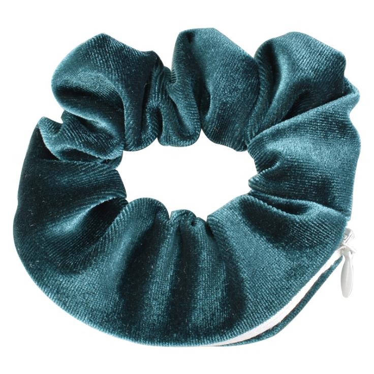 New Design High Quality Eco-Friendly Velvet Zipper Scrunchies Pocket Promotional Gift Scrunchies Wholesale чирковый
