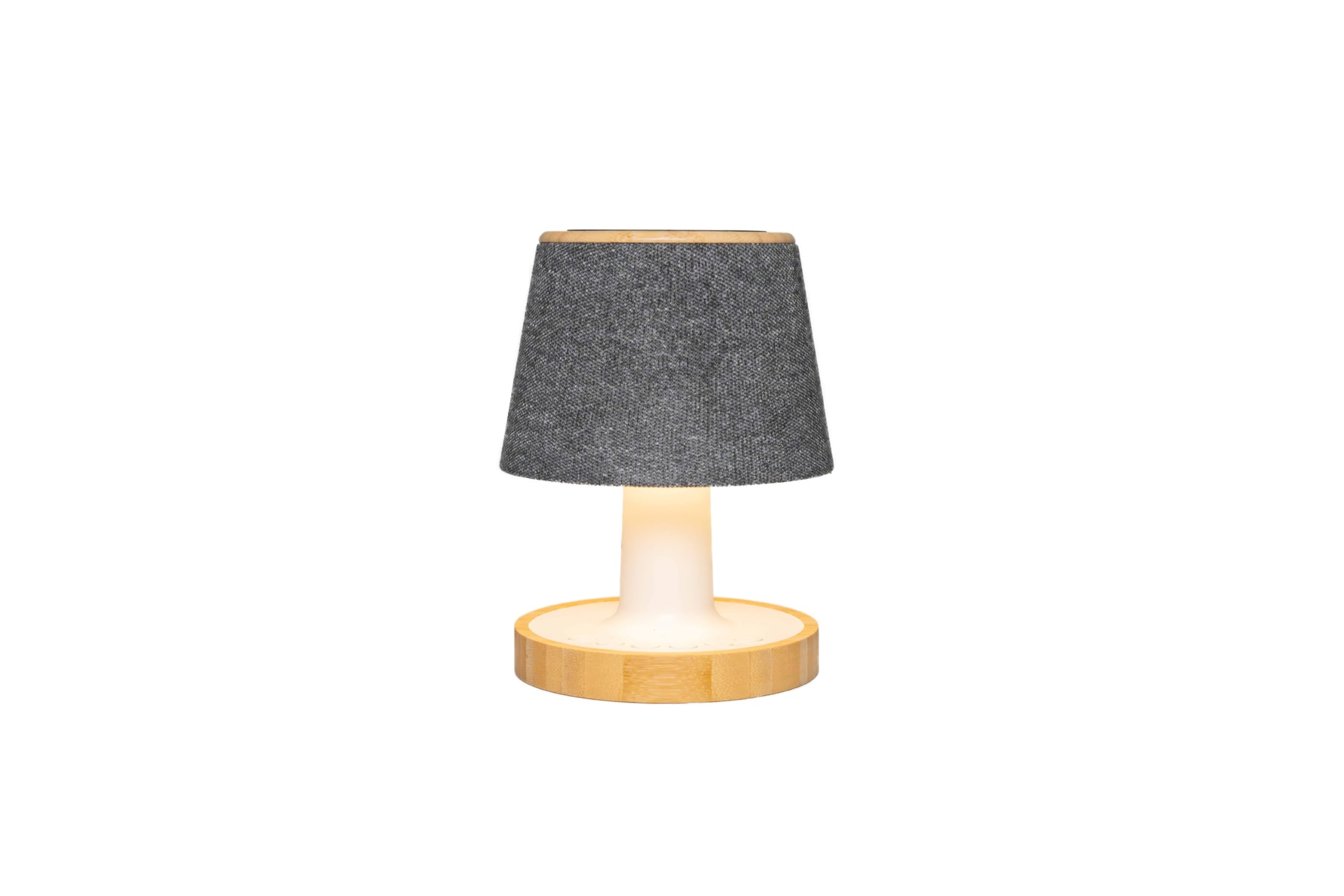 

Glowlight Speaker Portable Bluetooth Table Desk Up to 15W Wireless White Noise Warm Ideal for Bedrooms 3-in-1 Speaker, Lamp, Light, Charging, сірий колір