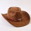 Popular European and American Classic Suede Western Cowboy Hats, Men's and Women's Retro Fashion Cowboy Hats