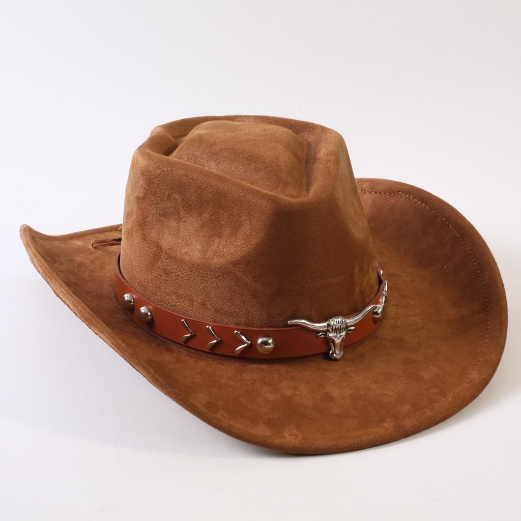 Popular European and American Classic Suede Western Cowboy Hats, Men's and Women's Retro Fashion Cowboy Hats