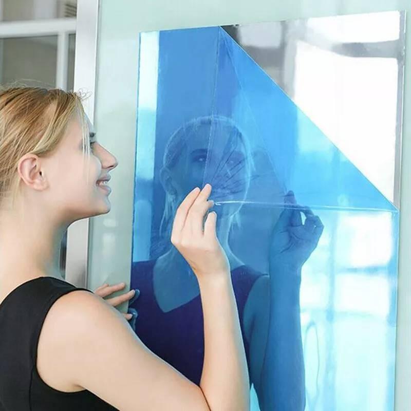 Mirror Adhesive Self Sticker Wall Attached Length Floor Trim Reflective Film