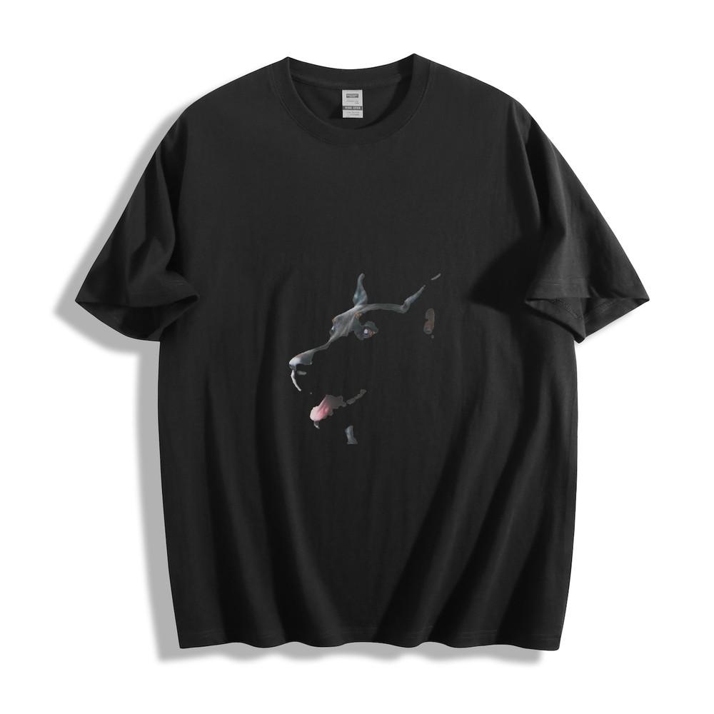 

Stylized Doberman-Like Dog Graphic T-Shirt L