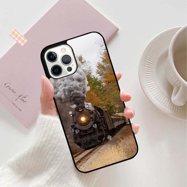 Vintage Steam Train Railway Phone Case Back Cover for iPhone 17 Air 16 15 14 13 11 12 Pro Max Plus Shell Coque