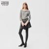 Teenie Weenie Women's Asymmetric Off-Shoulder Slim Fit Long Sleeve Tee