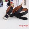 Simple Color Solid Metal Buckle Decor Women Waist Belt With No Punching Design