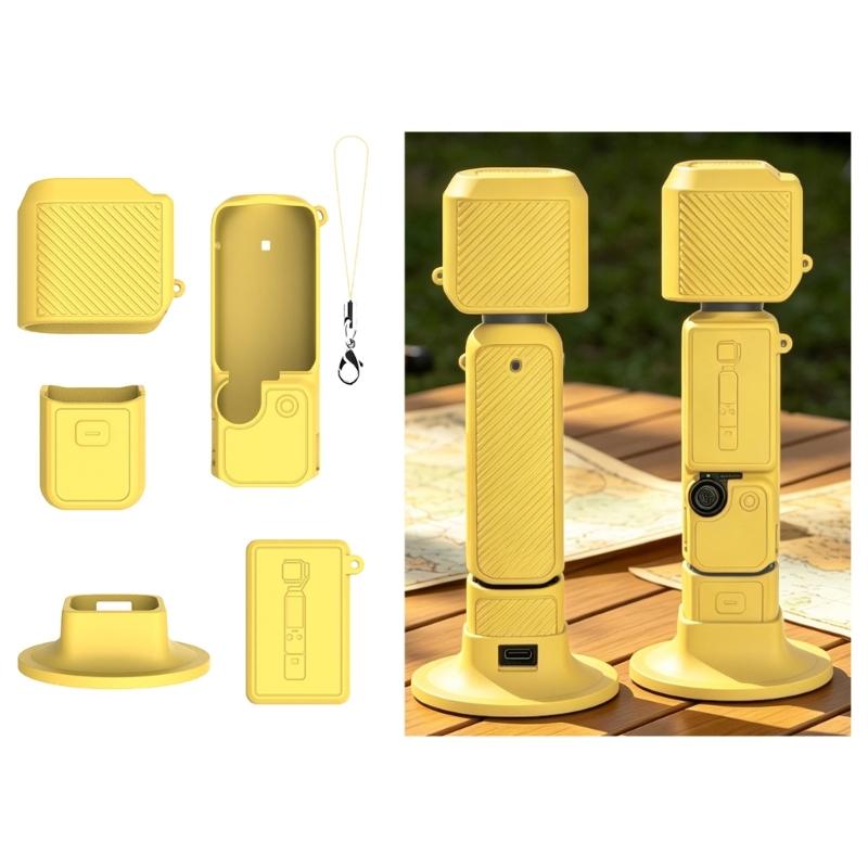 Fashionable Silicone Case Skin For Pocket 4 Camera Cover Vertical Stand And Wrist Strap NonSlip Grip Protectors