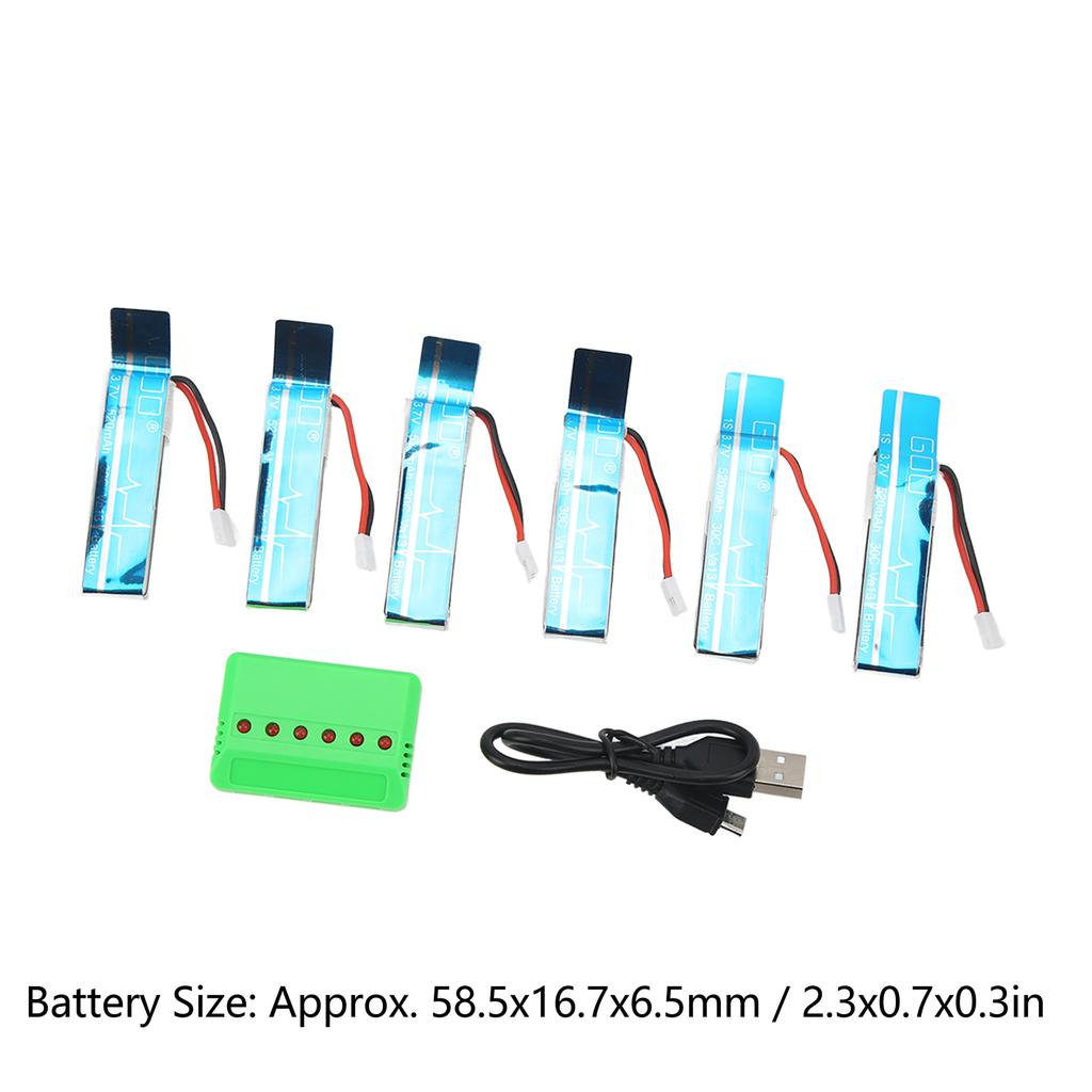 3.7V 520MAh Lithium Battery, Upgraded Large Capacity RC Helicopter Battery with , for V977 XK K110 XK K110S Remote Control Helicopter