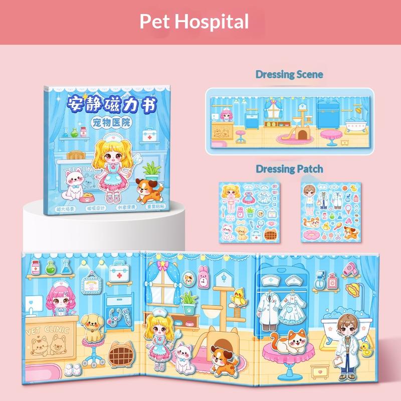 Magnetic Princess Quiet Book With Reusable Stickers Precut Design For Little Girls Home Travel Play Educational Toy