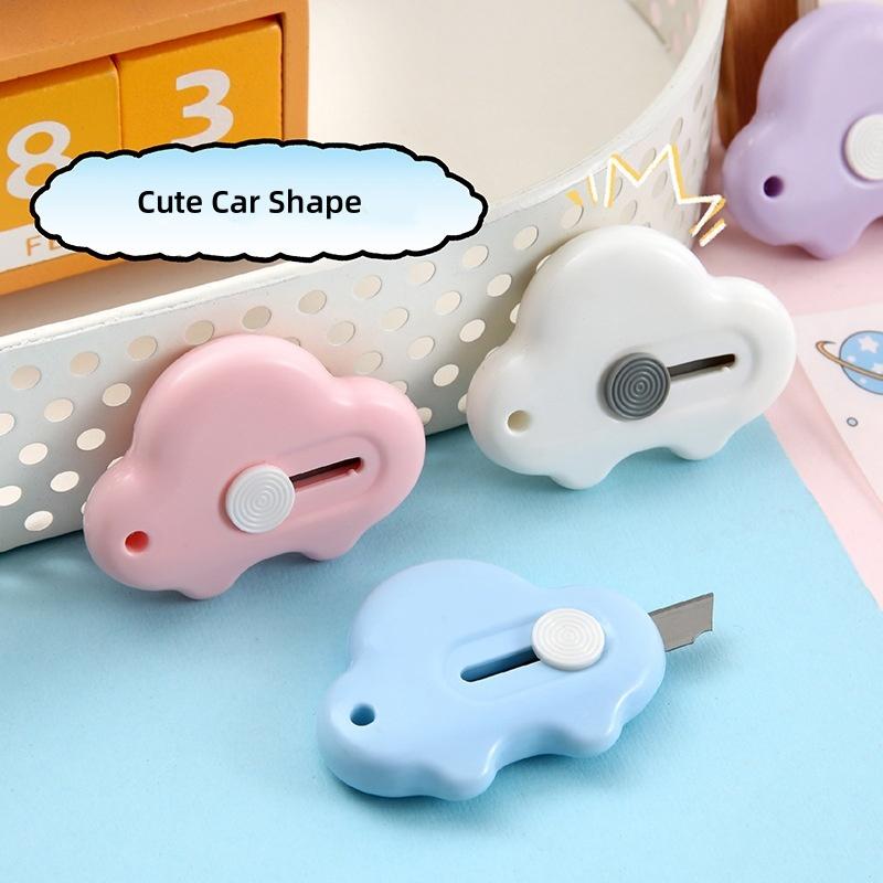 Cute Mini Car Shape Utility Knife Portable Paper Knife Retractable Knife for Unpacking Courier Box Opener