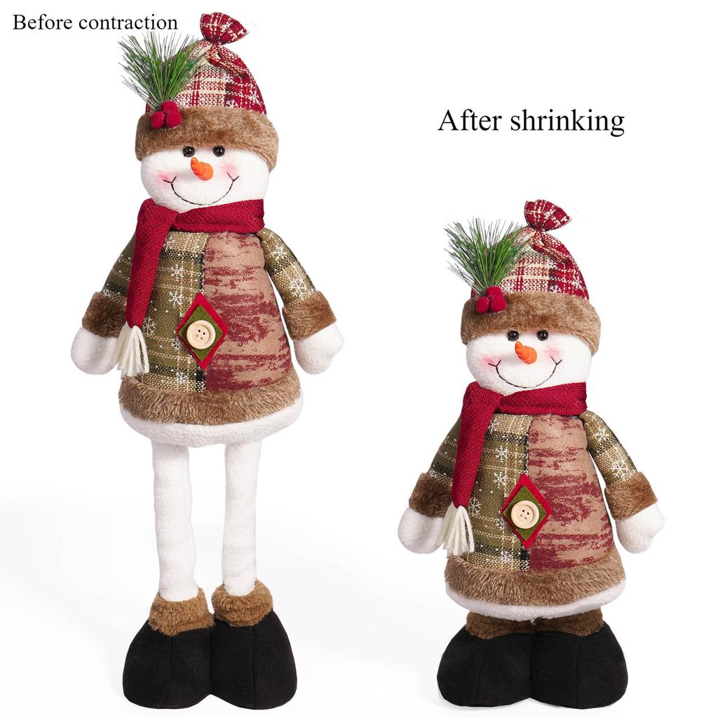 Décorations d'ambiance de Noël Poupées de Noël Amusantes et extensibles Personnes âgées Bonhommes de neige Elk Décorations de Noël