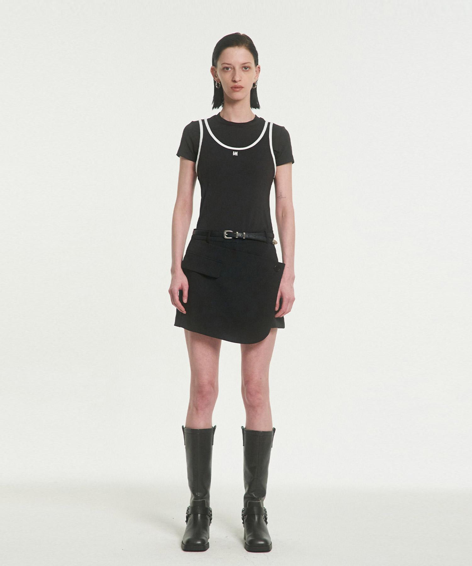 Mea Layered Slim T-Shirt [Black] Black/0