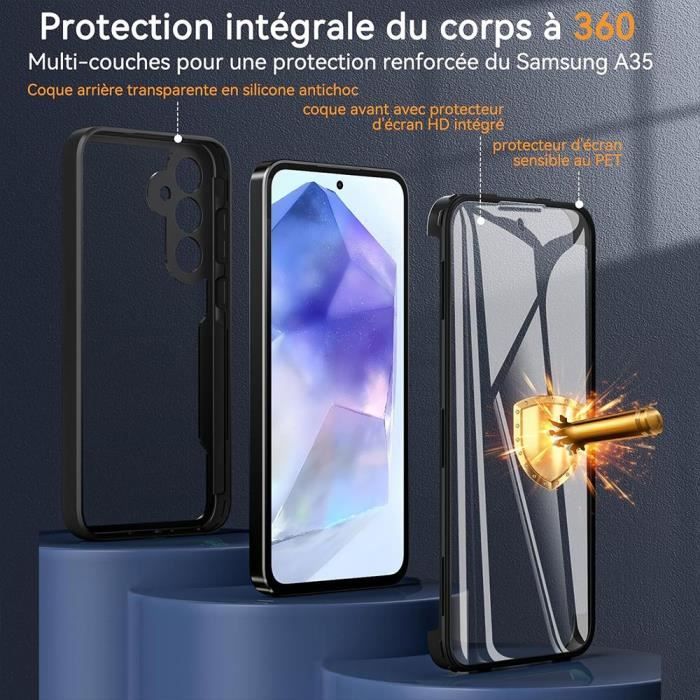 Case for Samsung Galaxy A35 5G - Full Protection - Soft TPU - Hard PC - Black