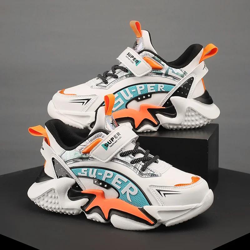Sport Kids Leather Sneakers Four Season Boys Casual Shoes Non Slip Children Fashion School Walking Running Shoes Size 28-39