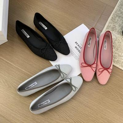 Fashion Bailamos Brand Women Flat Shoes Round Toe Moccasins Thick Heel Flats Ballerina Shallow Shoes Casual Outdoor Slip On Ballet Flats