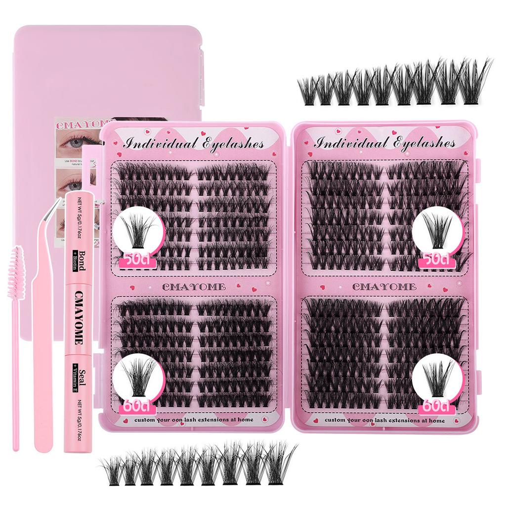 504 Clusters Of Single-Cluster False Eyelashes 8-16Mmdiy Natural Dense D-Curve Self-Grafting