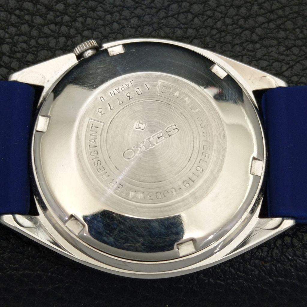 VINTAGE SEIKO 5 AUTOMATIC 6119C JAPAN MENS ARABIC BLUE DIAL WATCH A702527-1 R126-a702527