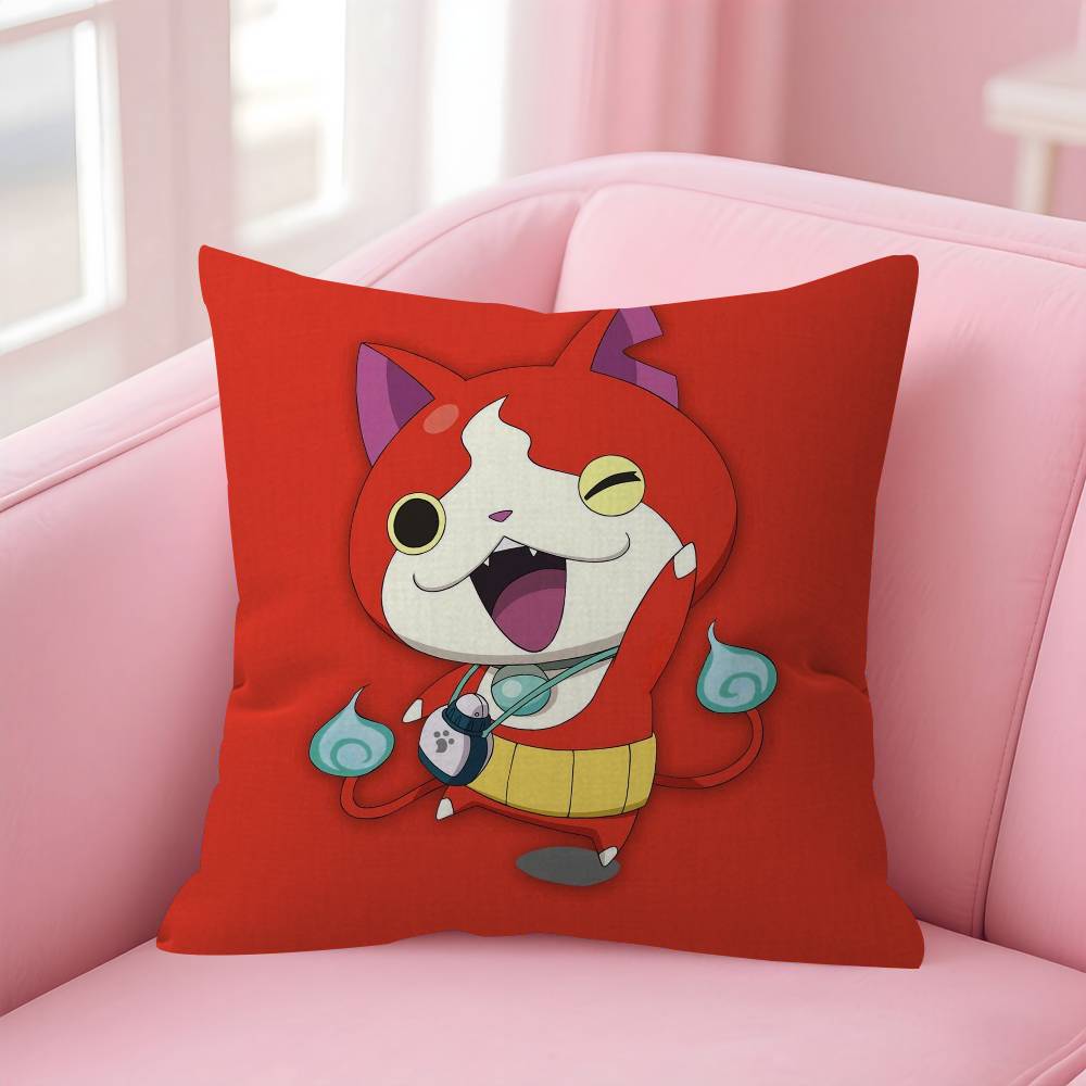 Anime Yokai Cute Watch   Pillow Cushion Cover Pillowcase Living Room Sofa Home Decor Customized