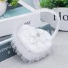 WTEMPO Elegant Wedding White Flowers Baskets Lace-trimmed Wedding Baskets Hand-held Flower-scattering Large Fake Flowers Decor Small Baskets