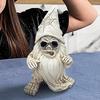 Skeleton Gnomes Outdoor Resin Dwarf Figurines Retro Skeleton Gnomes Statue Sculptures Skull Dwarf Figurines Horror Halloween
