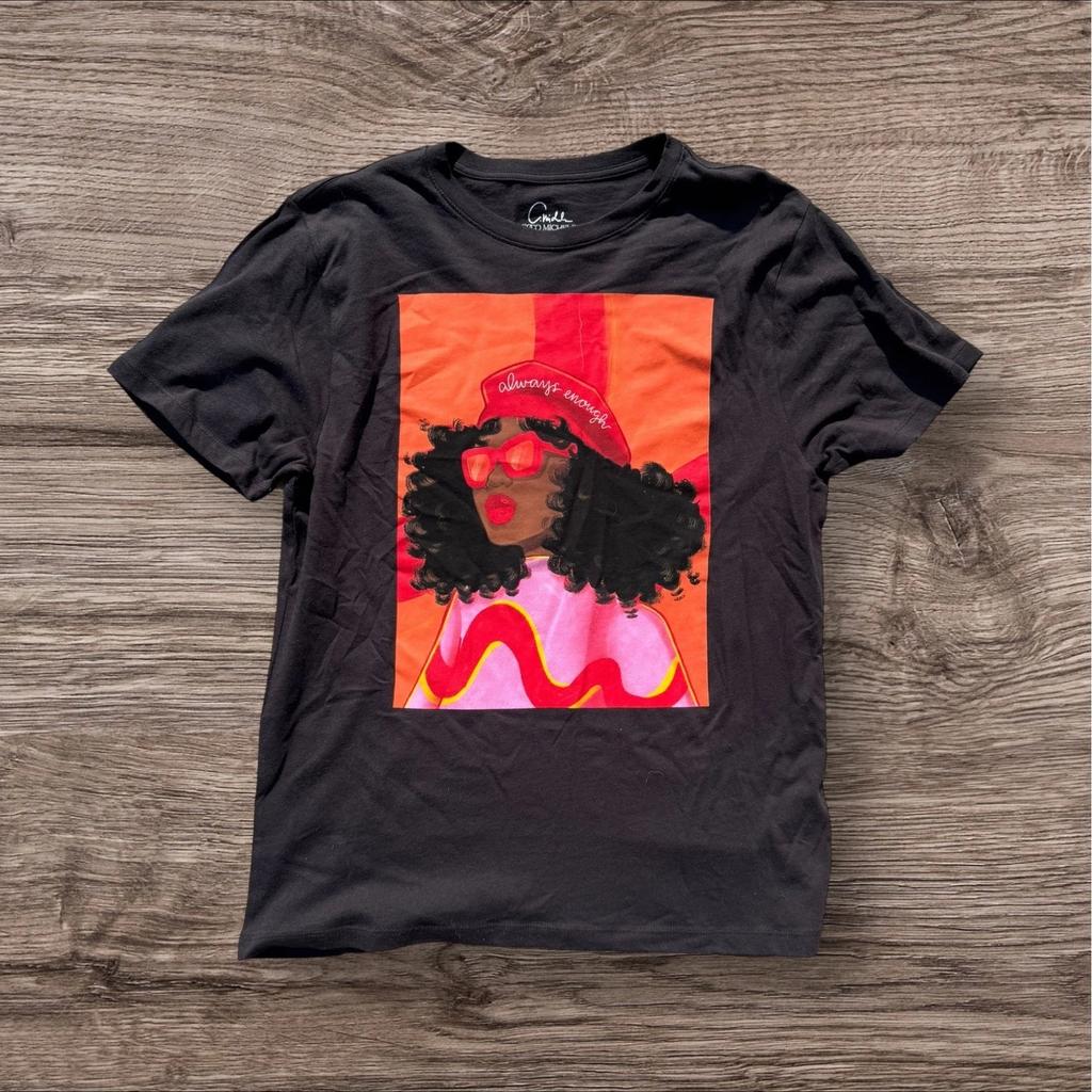 Grayson Threads Coco Michele Always Enough Graphic Tee Black Women's XL NWT