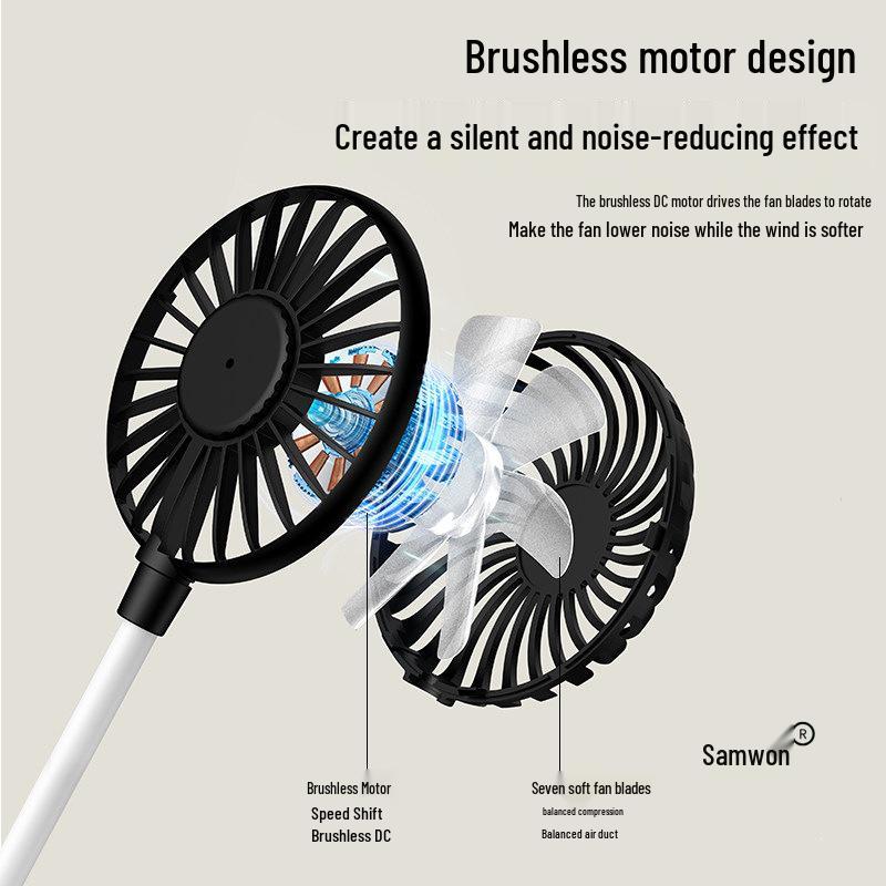 Portable USB Handheld Fan: Silent, Mini, and Power Bank-Compatible for Office, Dorm, and Outdoor Use