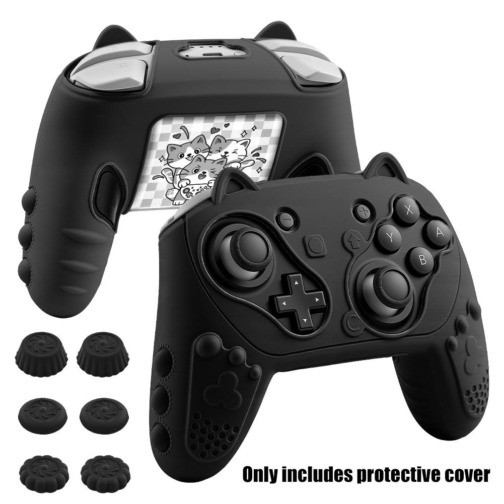 Silicone Protective Cover For Switch 2 Pro Controllers With Cat Ears Cute  Anti-Slip Skin Cover For NS 2 Pro Gaming Accessories