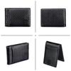 Men's Carbon Fiber Pattern RFID Short Wallet with Front Pocket Dollar Clip