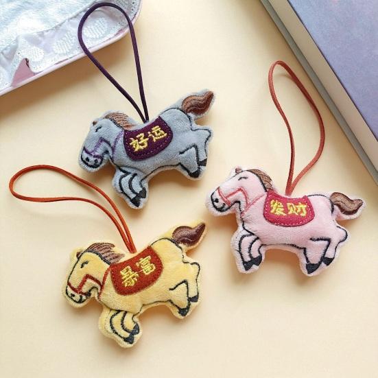 Bag Pendant Cartoon Horse Doll Hanging Ornament Horse Zodiac Brooch Bags Keys Accessory Statement Gift
