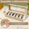 6 Slot PU Leather Watch Box with Keys and Locks Transparent Glass Lid Removable Watch Pillows Organizer Jewelry Display Box