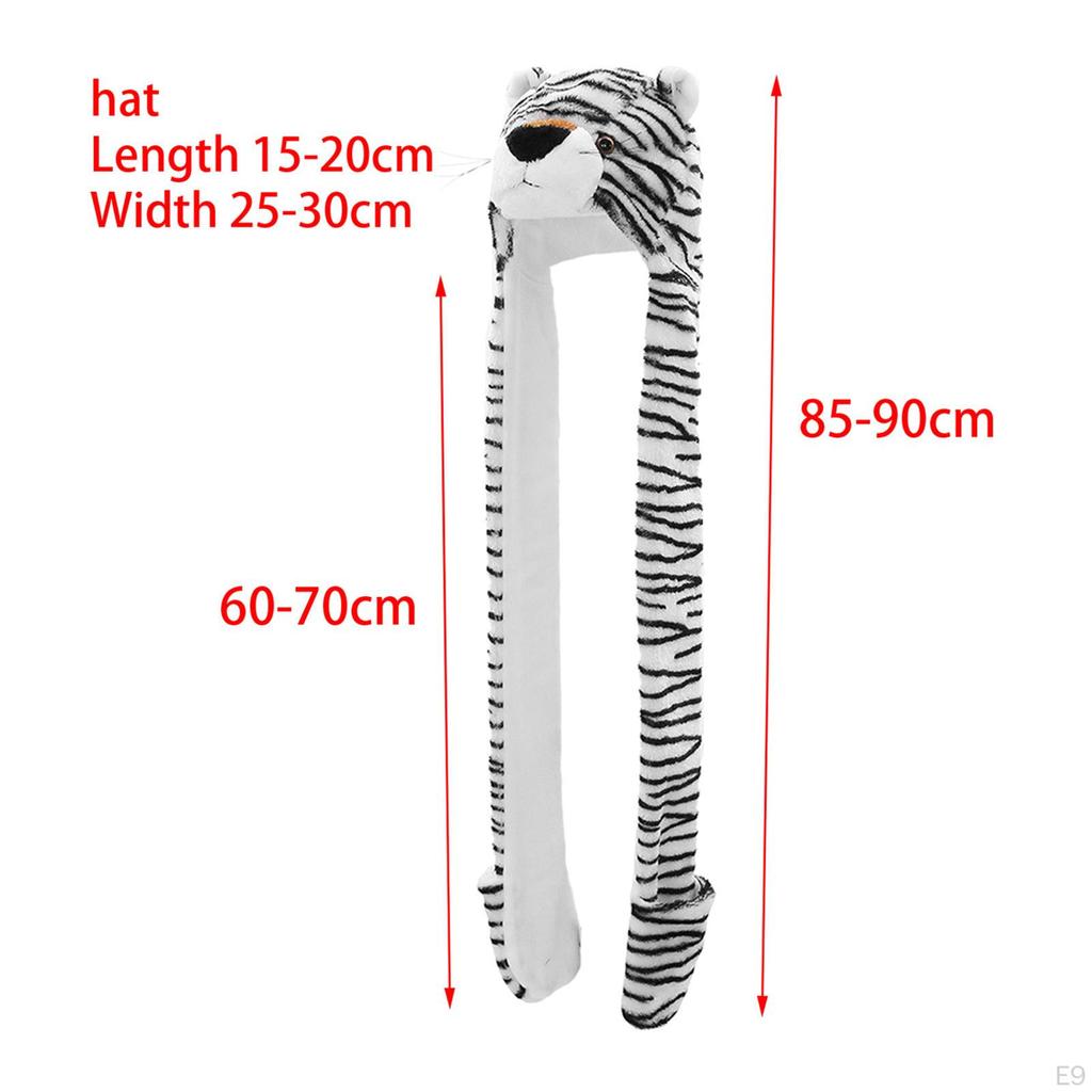 3 in 1 Animal Hat Gloves Scarf, Halloween Fancy Dress Winter Warm Soft Cosplay Photo Props Costume