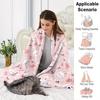 Pink Easter Bunny Egg Flannel Throw Blanket Cute Rabbit Floral Spring Holiday Soft Bed Blanket