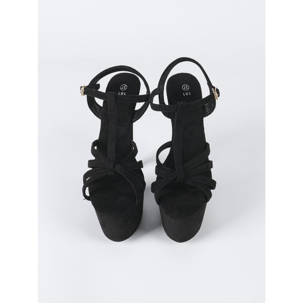 181-Q34 Women's 17CM Sky High Heels - 2025 Spring New European & American Thin Stiletto Sandals, Waterproof Party Shoes for Nightclub & Evening
