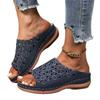 Neue Damenschuhe mit einem großen Keilabsatz, Sandalen mit dicker Sohle und einem ausgeschnittenen One-Shoulder-Slipper
