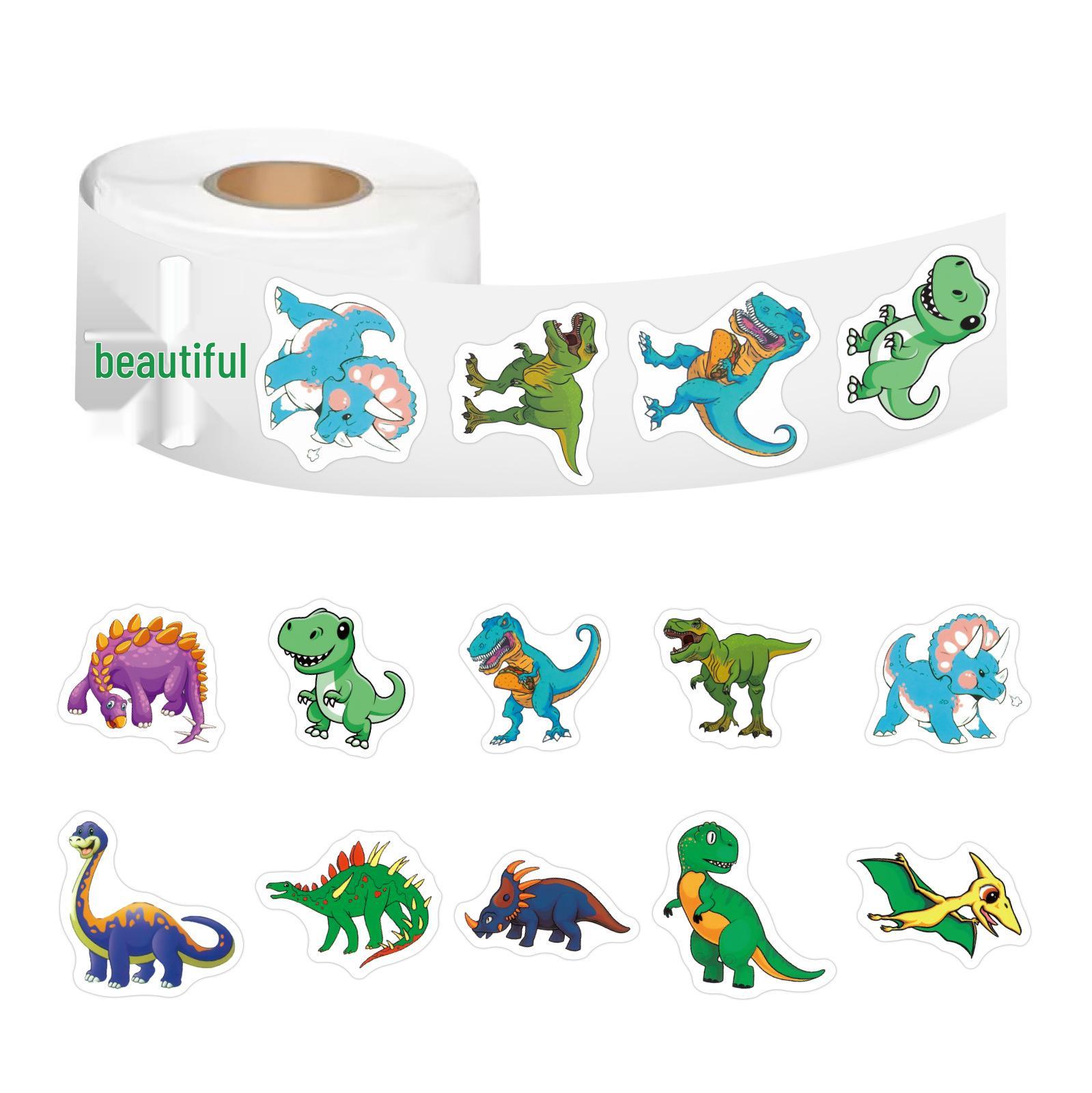 

Cartoon Dinosaur Stickers: 500 Sheets for Journals, DIY Notebooks, and Kids Crafts