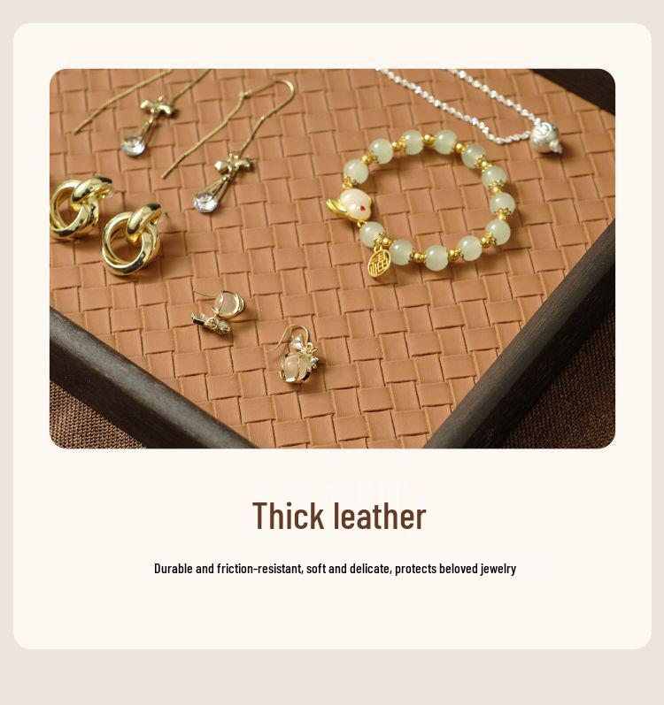 Caixa de Armazenamento de Joias de Madeira para Mesa com Base de Couro - Bandeja Decorativa de Alto Valor para Hall de Entrada Luxuoso