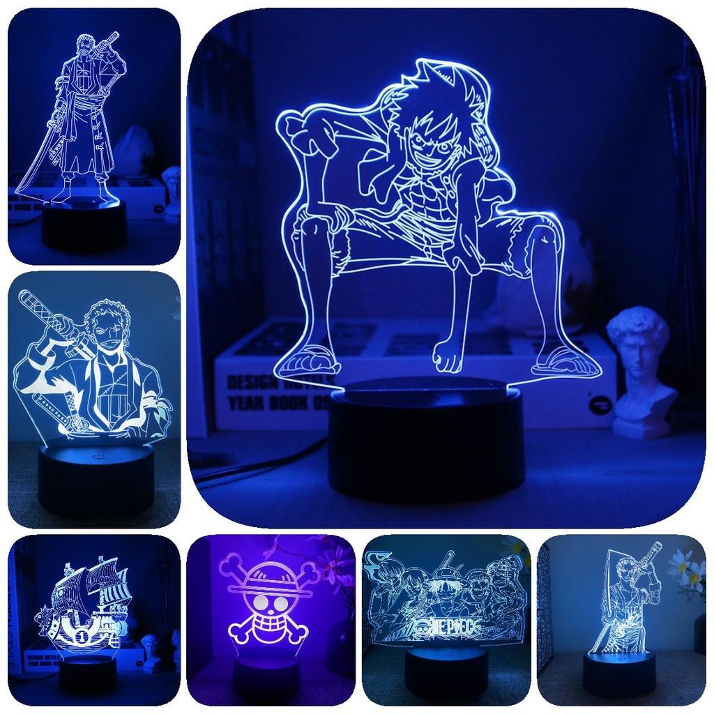 One Piece Led Night Light Kids Bedroom Decor Luffy Roronoa Zoro Lamp Acrylic