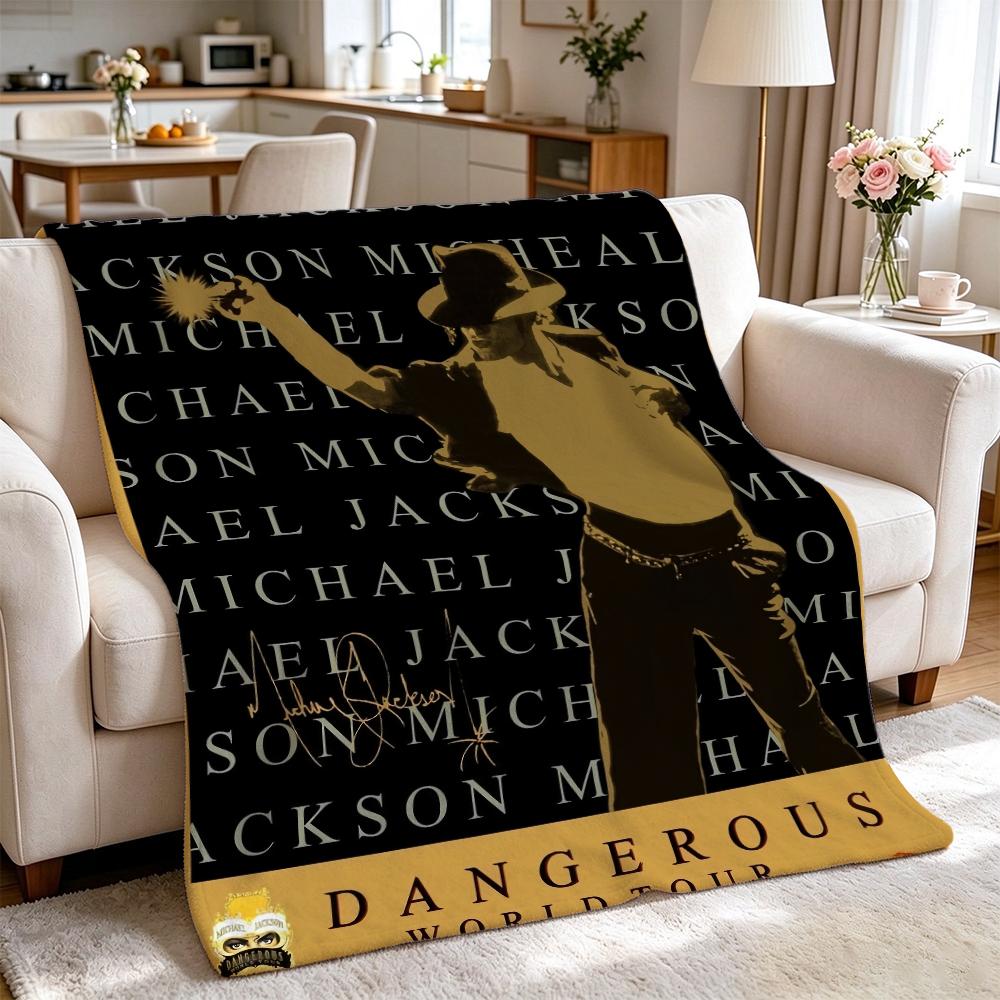 Michael Jackson Dangerous World Tour Theme Printed Blanket Skinfriendly Warm Throw Blanket For Camping Travel Party Decor Gift For Friends