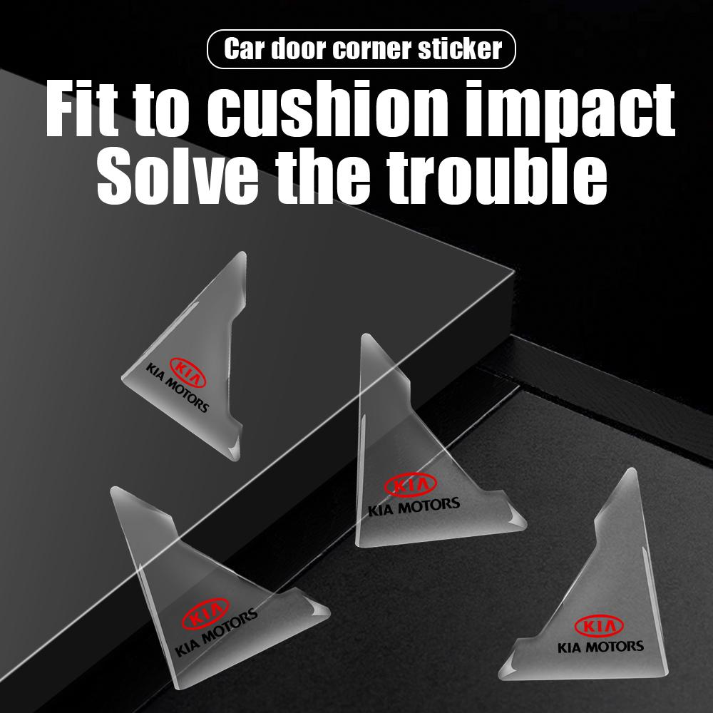 AABIU1 2/4Pcs Transparent Car Door Corner Stickers Auto Door Angle Edge Cover Anti-Scratch Decal For KIA Rio Ceed Sportage Cerato Soul