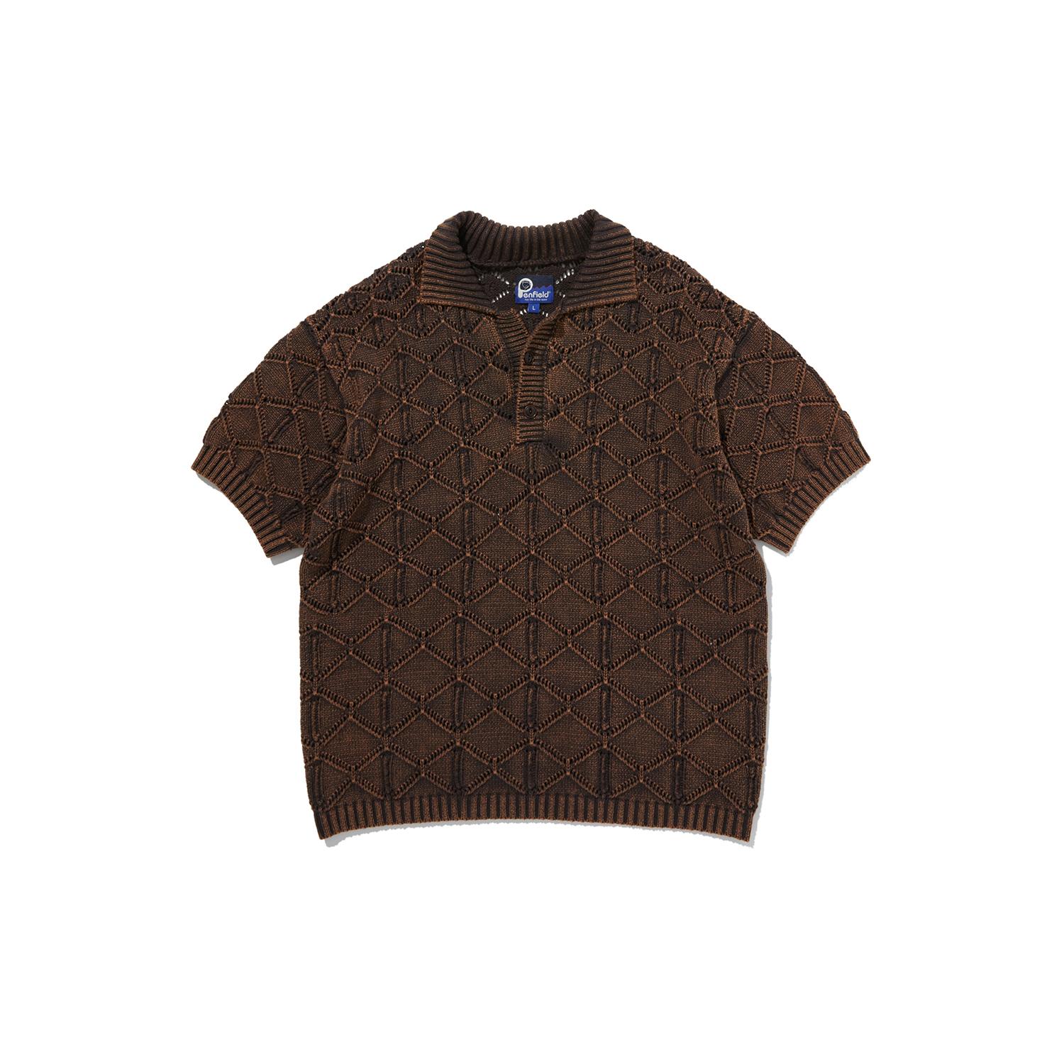 Penfield Washed Pullover Half Knit Dark Brown_Fq2Kt20U Dark Brown/M