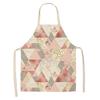 1 Pcs Creative Geometric Cotton Linen Apron Woman Adult Kids Bibs Home Cooking Baking Coffee Shop Cleaning Aprons