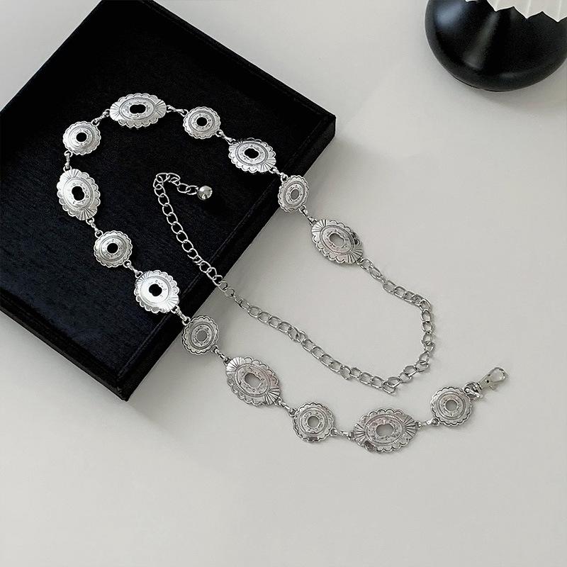 Silver Metal Butterfly Waist Chain Women'S Niche Premium Retro Belt Bohemian Decoration With Skirt