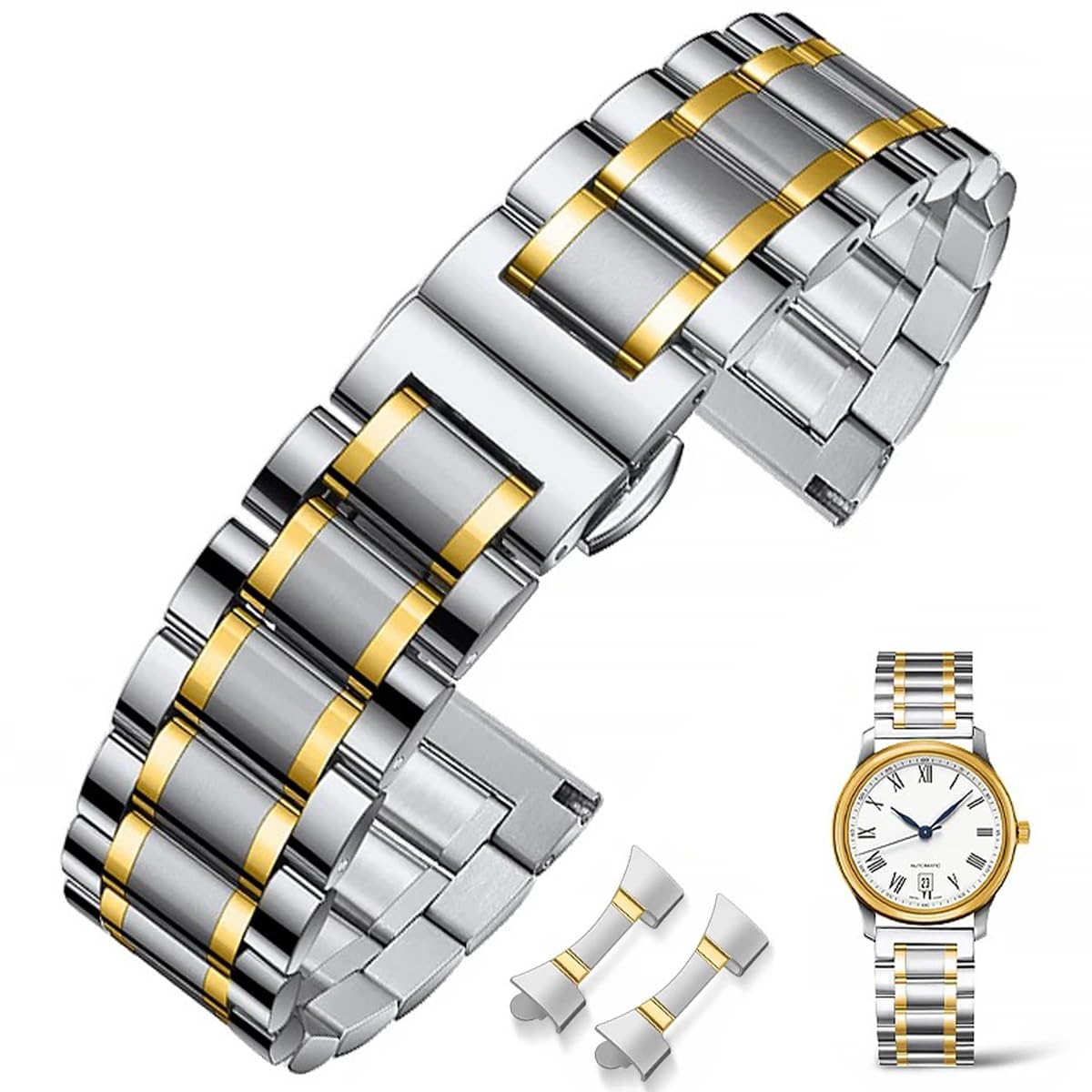 

Сменный ремешок для часов Nywing, нержавеющая сталь, для смарт-часов, 16 мм, 18 мм, 19 мм, 20 мм, 22 мм и 24 мм