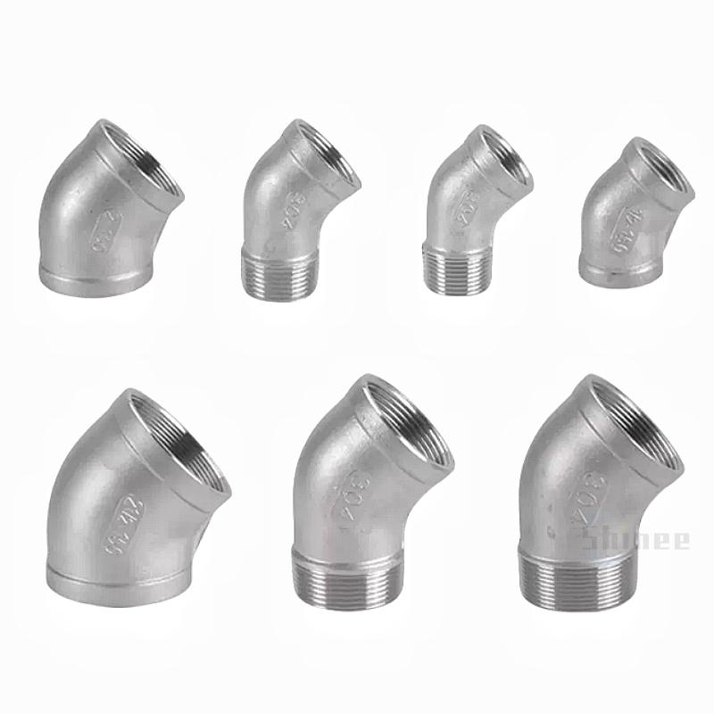 3/8"1/2" 1/4" Elbow 90/45 Degree Angled F/F Stainless Steel SS304 Female Male Threaded Pipe Fittings Reducer Plumbing connection